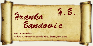 Hranko Bandović vizit kartica